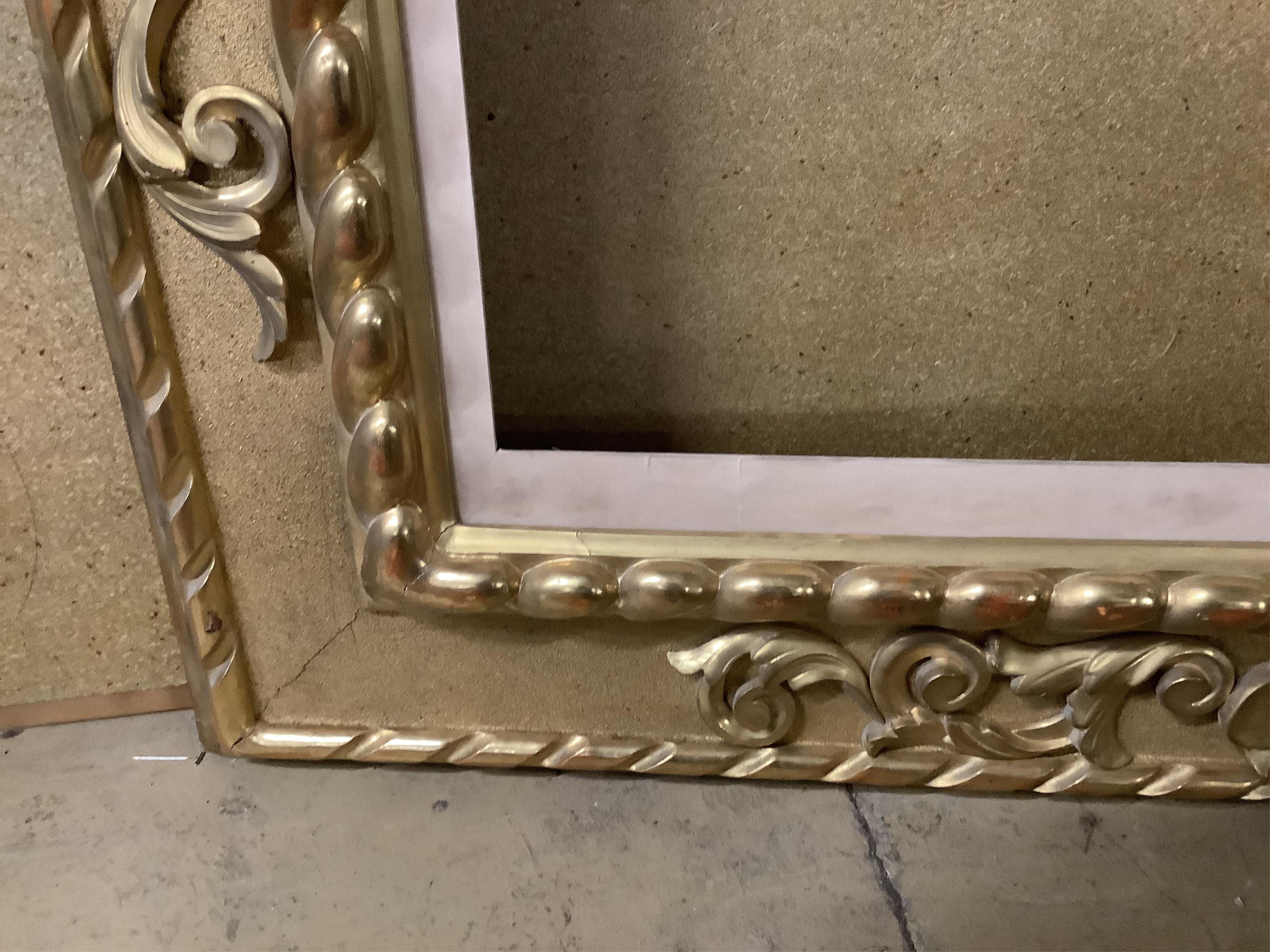 A rectangular giltwood and composition frame, width 142cm, height 180cm. Condition - good